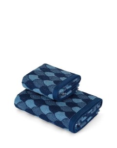 Хлопковое полотенце с принтом Squame Blue Coincasa
