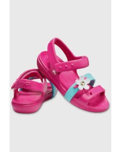 Розовые детские сандали с декором Crocs