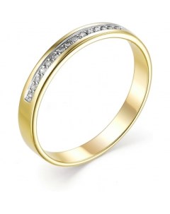 Кольцо с 15 бриллиантами из жёлтого золота Костромская ювелирная фабрика "алькор"