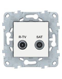 Розетка R TV SAT проходная Unica NEW NU545618 Schneider electric