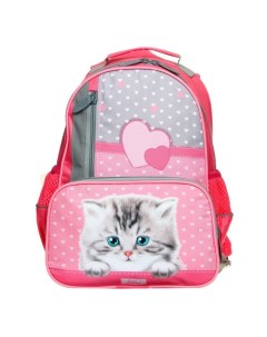 Рюкзак школьный Котёнок с горошком 4253357 розовый Calligrata
