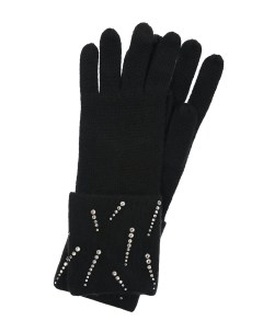 Черные кашемировые перчатки с кристаллами Swarovski William sharp