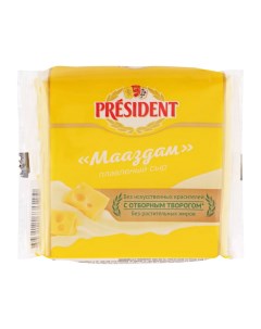 Сыр плавленый Мааздам 40 ломтиками 150 г President