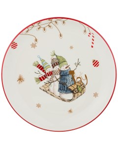 Тарелка десертная Зимняя забава 21 см керамика Agness
