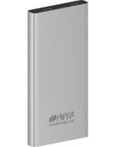 Внешний аккумулятор Power Bank 10000 мАч METAL 10K серебристый Hiper