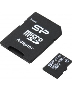 Флеш карта microSDXC 128Gb Class10 SP128GBSTXBU1V10SP adapter Card Reader Silicon power