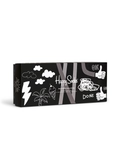 Носки 4 Pack Black And White Socks Gift Set XBWH09 9100 Happy socks