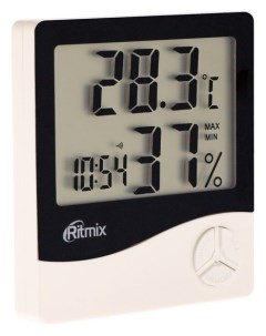 Метеостанция Cat 030 комнатная термометр гигрометр будильник 1хааа белая Ritmix