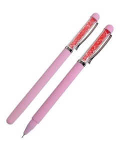 Ручка гелевая 0 5 мм синяя Стразы розовые Nnb