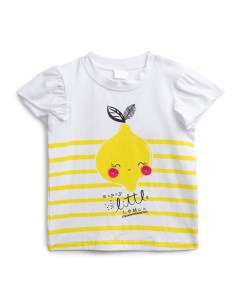 Белая футболка с принтом лимон для девочки Playtoday baby