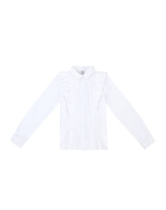 Белая блузка с оборками для девочки School by playtoday