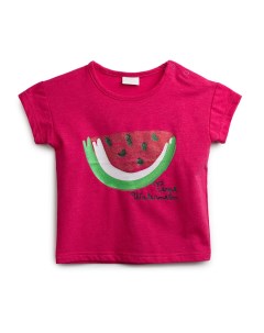 Розовая футболка с принтом арбуз для девочки Playtoday baby