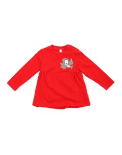 Красный лонгслив с принтом птичка для девочки Playtoday baby