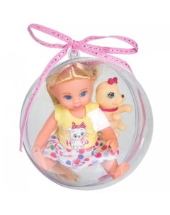 Набор игровой куколка Oly 13 см с собачкой в прозрачном шаре ВВ3884 Bondibon