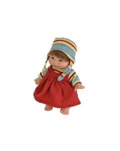 Кукла Джестито Инфант в красном сарафане улыбается 18 см Lamagik s.l.