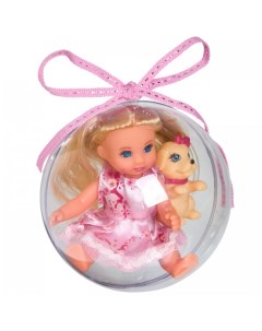 Набор игровой куколка Oly 13 см с собачкой в прозрачном шаре ВВ3882 Bondibon