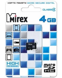 Карта памяти Micro SDHC 4GB Class 4 13612 MCROSD04 Mirex