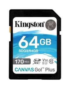 Карта памяти Canvas Go 64 ГБ SDG3 64GB Kingston