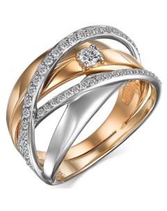 Кольцо с 50 бриллиантами из красного золота Костромская ювелирная фабрика "алькор"