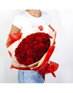Букет из красных роз Кения 51 шт 35 см Л'этуаль flowers
