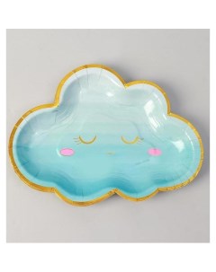 Тарелка бумажная Детские грёзы облако голубое 26 см набор 6 шт Nnb