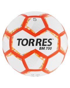 Мяч футбольный BM 700 размер 5 32 панели PU гибридная сшивка цвет бежевый оранжевый серый Torres