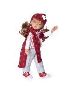 Кукла девочка Эльвира в красном кэжуал образе 33 см Munecas antonio juan