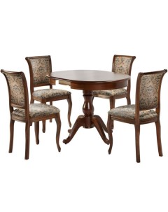 Обеденная группа стол и 4 стула коричневый 82x75x82 см Аврора