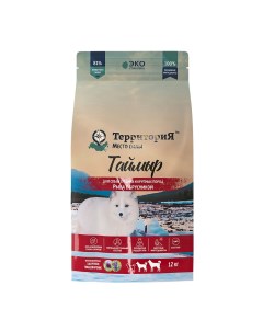 Корм для собак Таймыр для средних и крупных пород рыба с брусникой сух 12кг Территория