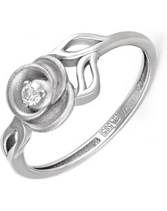 Кольцо Роза с 1 бриллиантом из белого золота Kabarovsky