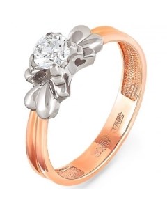 Кольцо с 1 бриллиантом из красного золота Kabarovsky