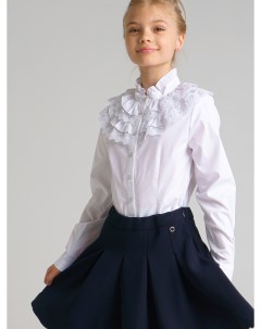 Блузка текстильная с рюшами и бусинами для девочки School by playtoday