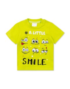Светло зеленая футболка с принтом smile для мальчика Playtoday baby