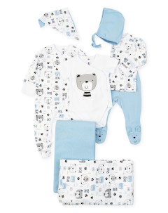 Светло голубой комплект для мальчика 9 предметов Playtoday newborn