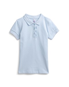 Голубая футболка поло для девочки School by playtoday