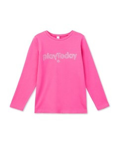 Розовый лонгслив со шрифтовым принтом для девочки Playtoday kids