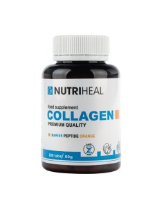 Коллаген Премиум пептиды морского коллагена 270 мг в 1 таблетке с витамином С 200 табл Nutriheal