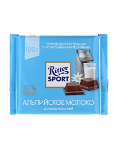 Шоколад молочный Альпийское молоко 100 г Ritter sport