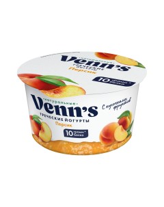Йогурт Venn s Греческий обезжиренный с персиком 0 1 130г Venn`s
