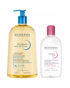 Набор бестселлеров масло для душа 1 л мицеллярная вода 500 мл Atoderm Bioderma