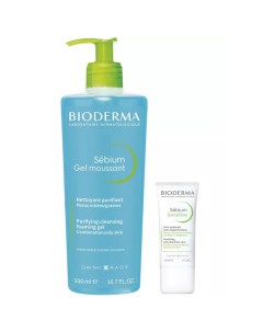 Набор для ежедневного ухода для жирной кожи гель 500 мл крем 30 мл Sebium Bioderma