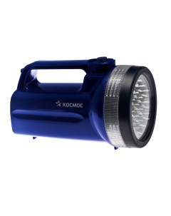 Фонарь ручной прожектор пластик синий питание от 4 D KOC860LED Космос