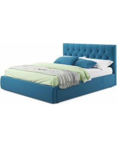 Мягкая кровать Verona 1400 синяя с подъемным механизмом Bravo