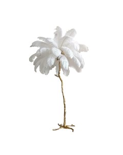Торшер OSTRICH FEATHER BRFL5014 white antique brass Delight collection
