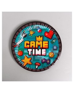 Тарелка бумажная Game Time 18 см набор 6 шт Nnb