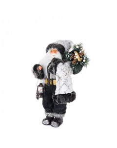 Дед Мороз в белой шубе с фонариком 32 см Maxitoys