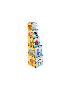 Деревянная игрушка Кубики пирамидки Животные среда обитания Ань-янь