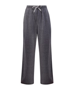 Широкие брюки из хлопка и шелка с полосой Мониль Brunello cucinelli