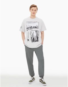 Серая футболка Comfort с принтом New York Gloria jeans