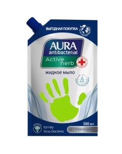 Жидкое мыло Active Herb с экстрактом ромашки и антибактериальным эффектом 500 мл Гигиена Aura